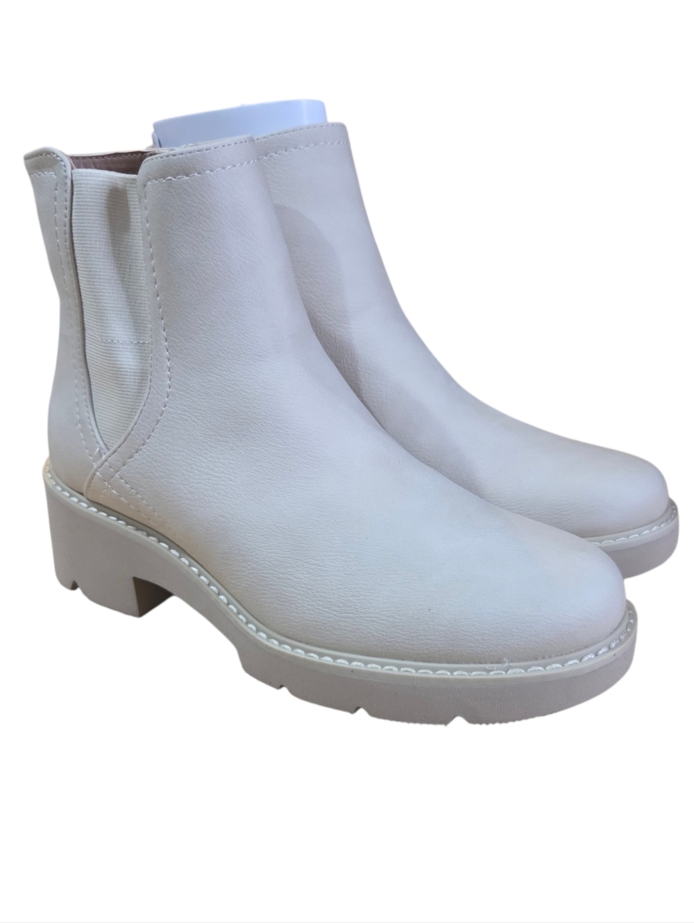 Naturalizer Womens Cade Lug Sole Ankle Boot Porcelain Beige‎ Size 5
